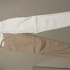 Hollister Slim Fit White and Tan Jeans